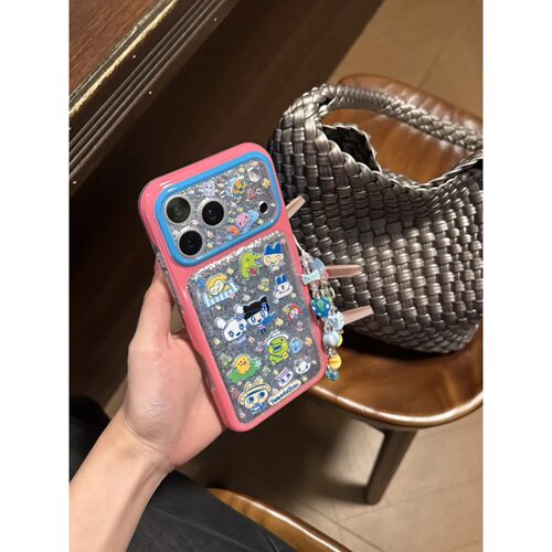 粉边拼贴星星拓麻可爱1简约ins手机壳17promax保护iphone15女iPhone16pro双层iphone16卡通iPhone17苹果15pro