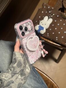 透粉磁吸kt美乐蒂拼贴闪粉韩系ins风17pro手机壳17promax保护iphone15女款 16pro双层16卡通iPhone17苹果15pro