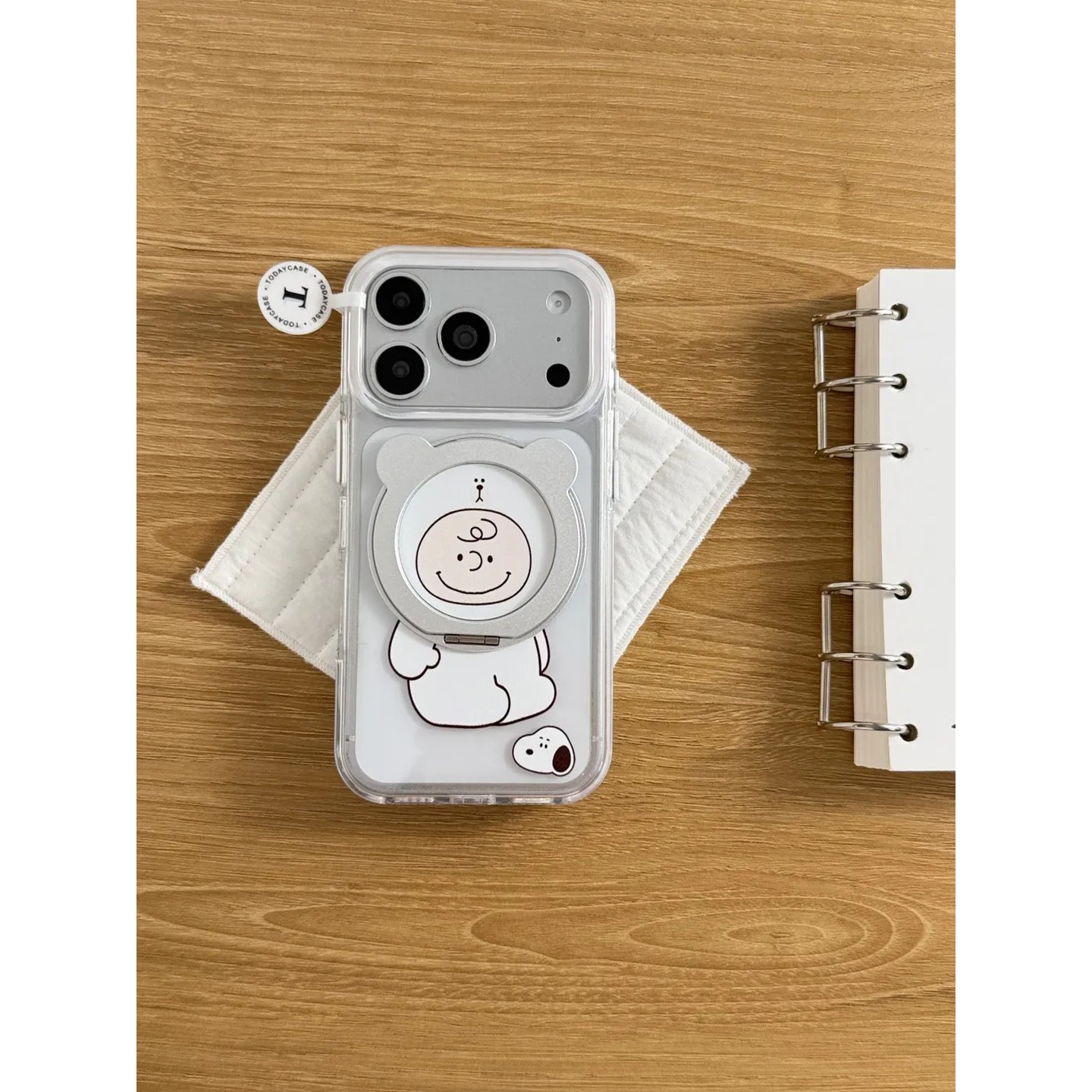 小熊头套查理简约ins手机壳17promax保护苹果17pro女iPhone16pro双层iphone16卡通iPhone17苹果15pro