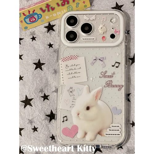 闪粉小兔子便利贴简约ins手机壳17promax保护iphone15女iPhone16pro双层iphone16卡通iPhone17苹果15pro