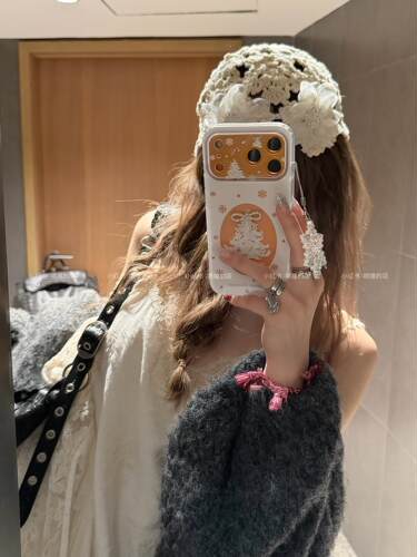 温柔浪漫雪白圣诞树挂件17pro手机壳ins17promax保护iphone15女款16pro双层iphone16卡通iPhone17苹果15pro