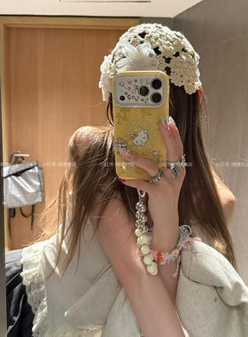 奶呼呼哒黄色十字架kt韩系ins手机壳17promax苹果iphone17pro保护iPhone16pro双层iPhone17苹果15pro