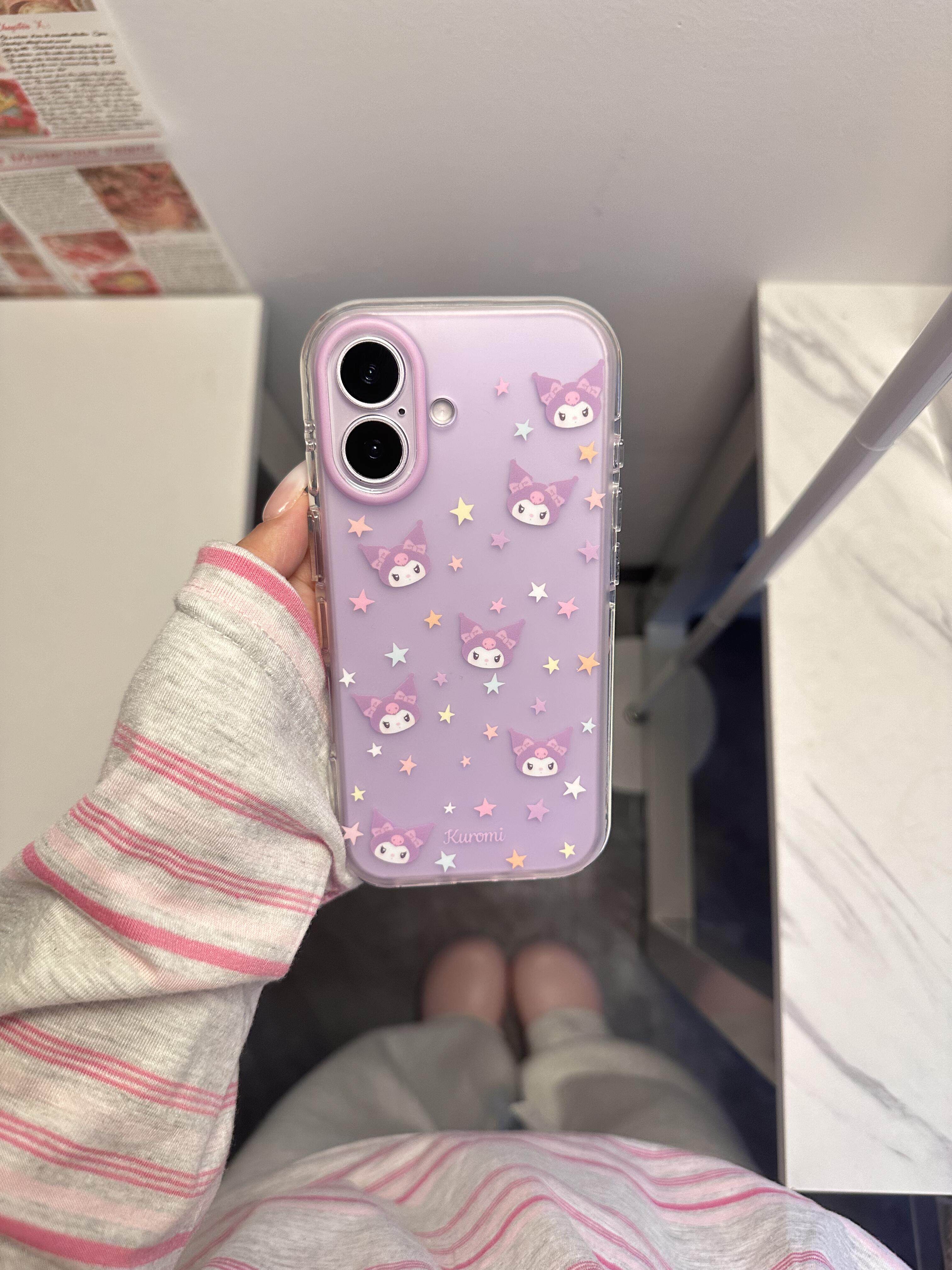 ins日系透明肤感磨砂紫色库洛米手机壳17promax苹果iphone17pro保护iPhone16pro双层iPhone17苹果16