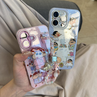 蜡笔小新和妮妮手机壳可爱iPhone16promax苹果16pro新iphone14/13女新款iPhone15pro苹果16p保护套全包