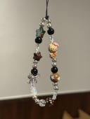 ins风手机链kt棕色星星黑色珠子ccd挂件手链串珠ccd挂件相机挂件