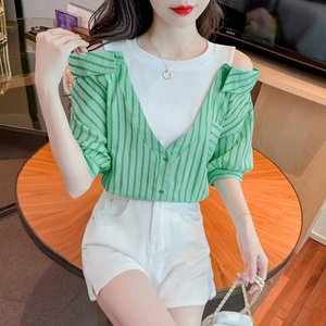 RM19230#新款夏款假两件衬衣