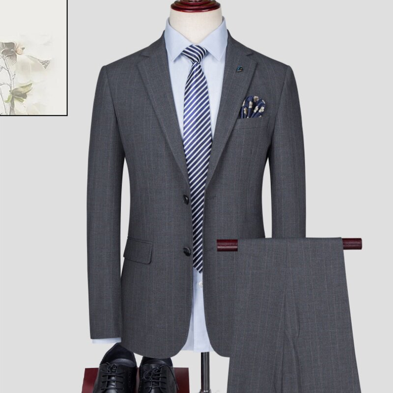 服春款西服套装男士绵羊毛