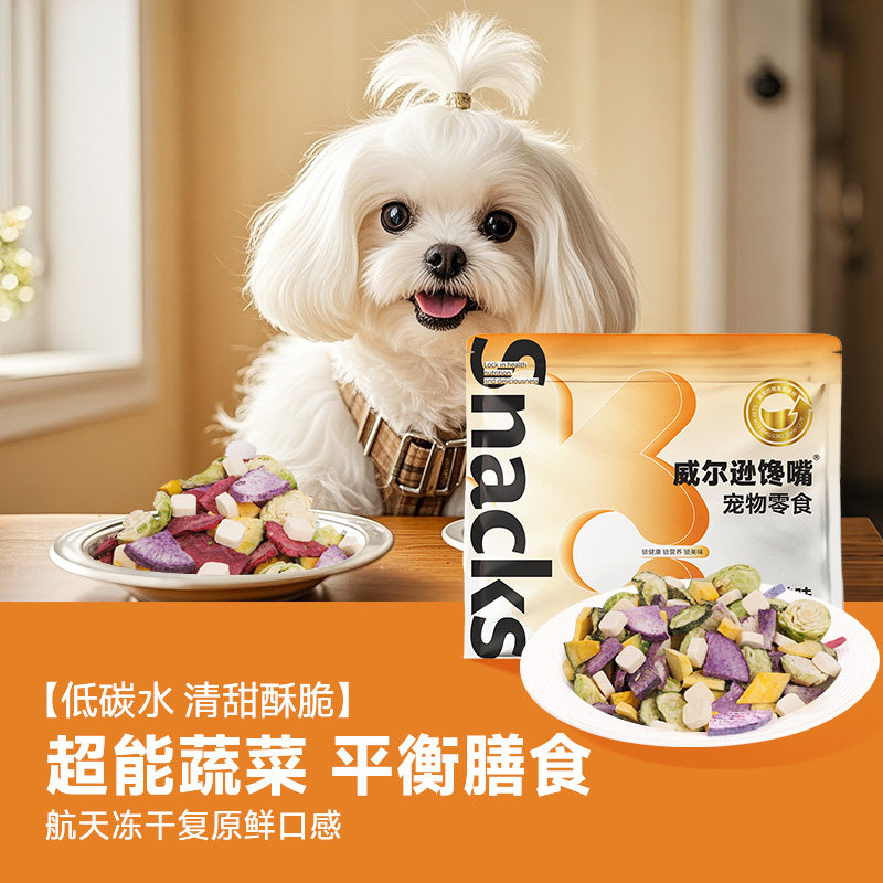 威尔逊馋嘴狗零食冻干孢子甘蓝蔬菜小型犬幼犬狗粮拌饭宠物零食