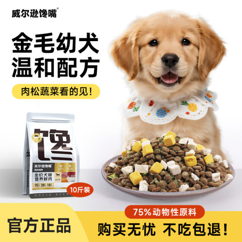 金毛幼犬狗粮离乳期狗粮润毛营养高蛋白天然粮中大型犬专用狗粮 - 封面