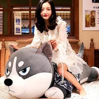 娃娃公仔二哈狗女孩睡覺枕布毛絨