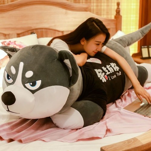 二哈士奇毛绒玩具公仔狗柴犬布娃娃床上玩偶抱枕睡觉生日礼物女生