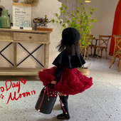 女童蓬蓬裙套装 2025秋冬新款 tutu裙女宝半身裙礼服网红网纱公主裙
