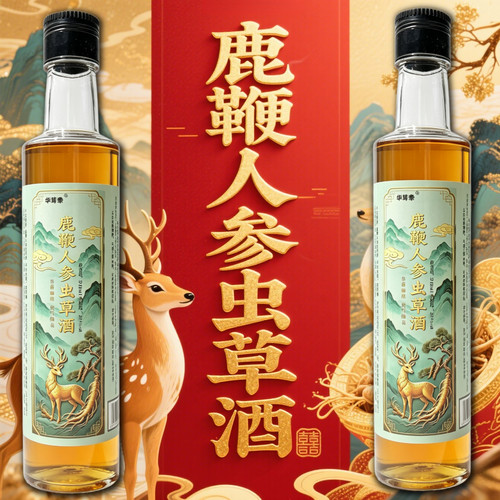 【鹿鞭人参虫草酒】吉林双阳高配正宗鹿鞭酒人参梅花鹿养生酒滋补