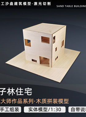 李子林住宅建筑模型木质