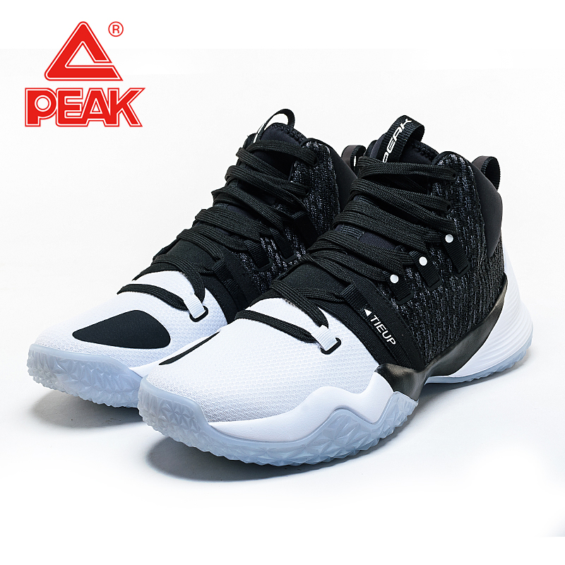 匹克秋季网面缓震场地白色篮球鞋
