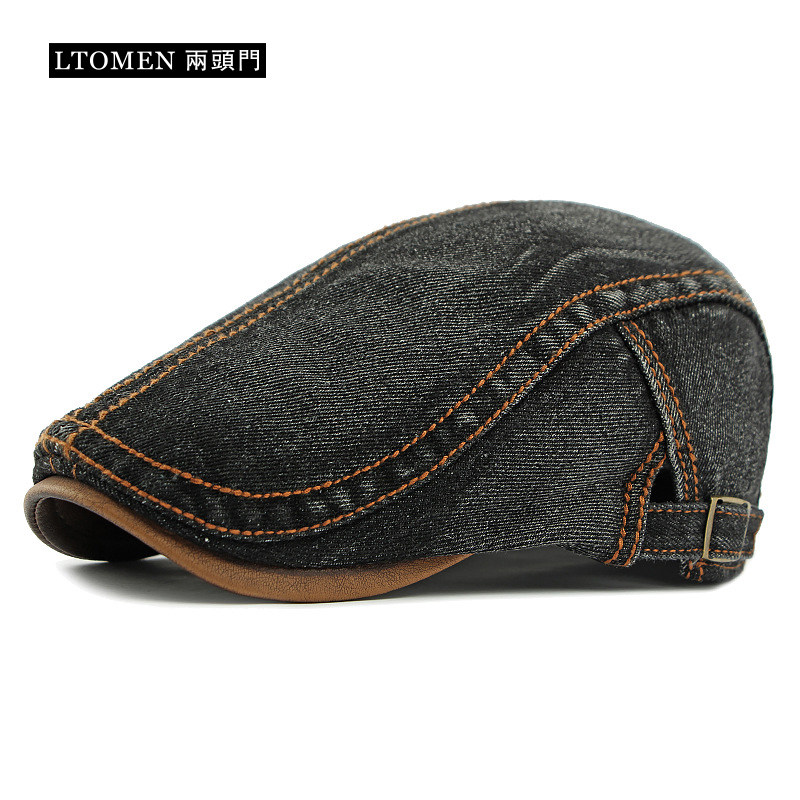 两头门个性潮流水洗牛仔鸭舌帽潮