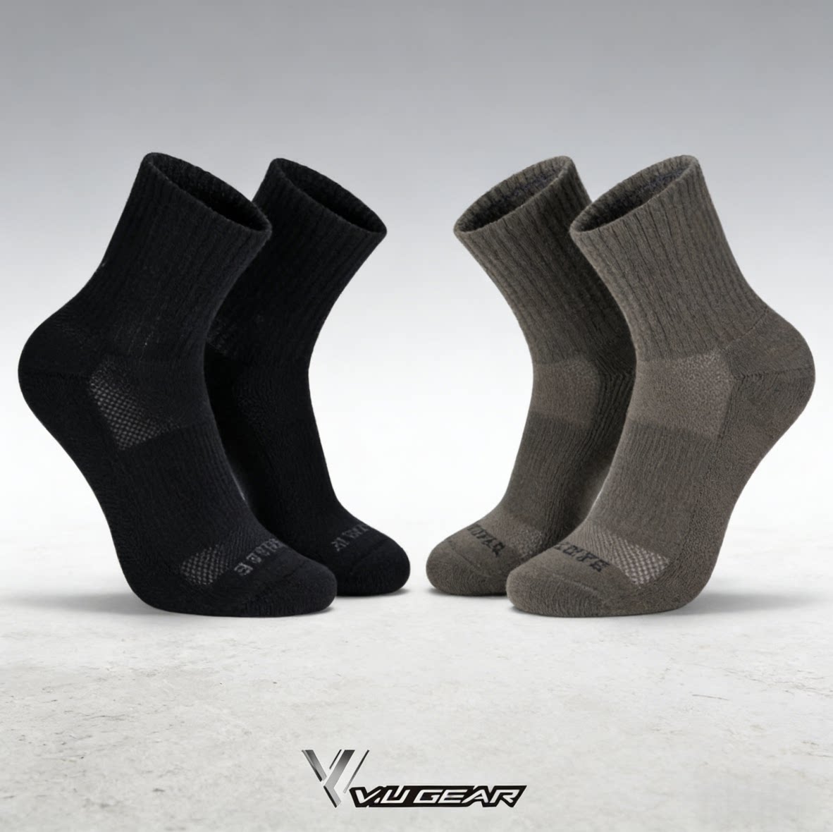 VU Gear CC级 五寸训练袜 全天候运动缓震美丽诺羊毛袜 调温防臭