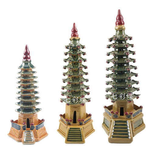 文昌塔佛塔风水吉祥物陶瓷公仔