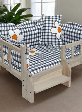 狗狗窝狗床实木宠物床蓝猫窝猫床泰迪窝比熊床柯基床狗窝冬季保暖