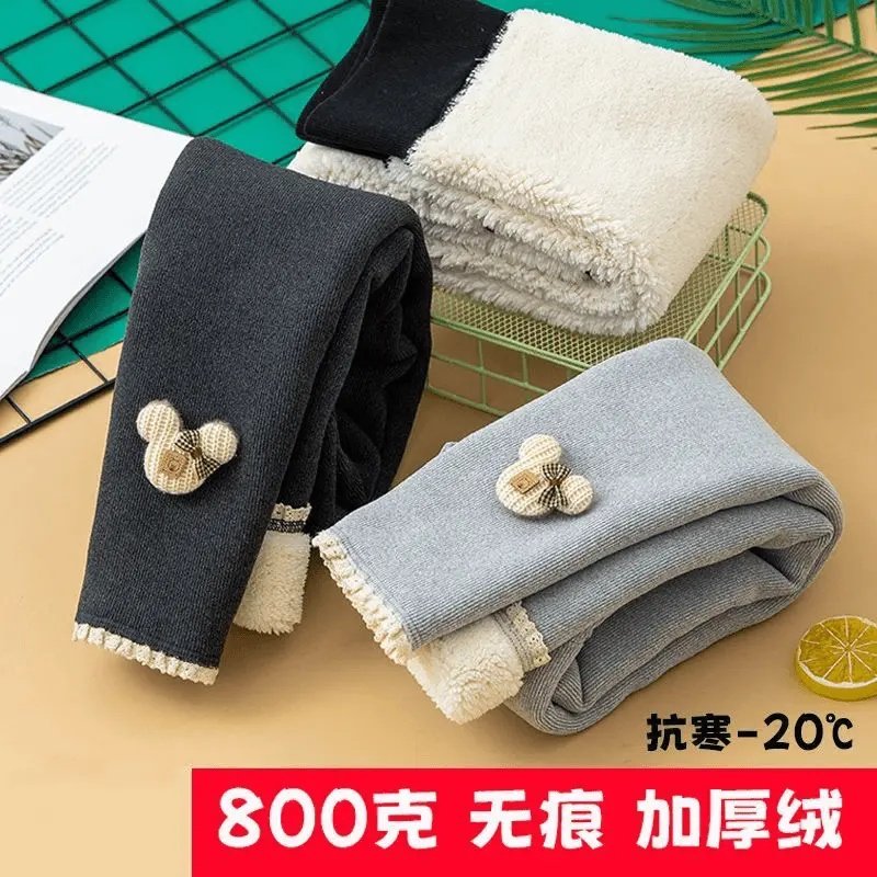 女童打底裤加绒加厚冬款一条过冬外穿儿童裤子羊羔绒宝宝保暖棉裤