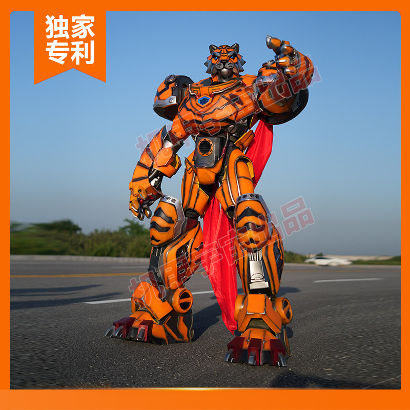 国风机甲定制十二生肖飞虎金刚大型可穿戴人偶吸粉引流演出道具