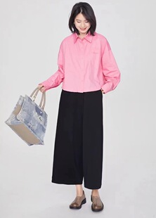 翠色嘉人2025原创新款文艺小众单排扣抽绳休闲女棉上衣衬衫82001