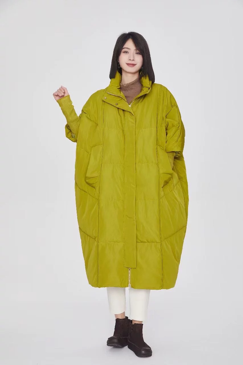 翠色嘉人专柜2025冬季新款时尚百搭宽松加厚针织袖羽绒服女80079