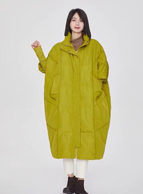 翠色嘉人专柜2025冬季新款时尚百搭宽松加厚针织袖羽绒服女80079