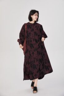 棉麻提花连衣裙女3590 文艺复古宽松显瘦长袖 ZBY原创26春新款 时尚