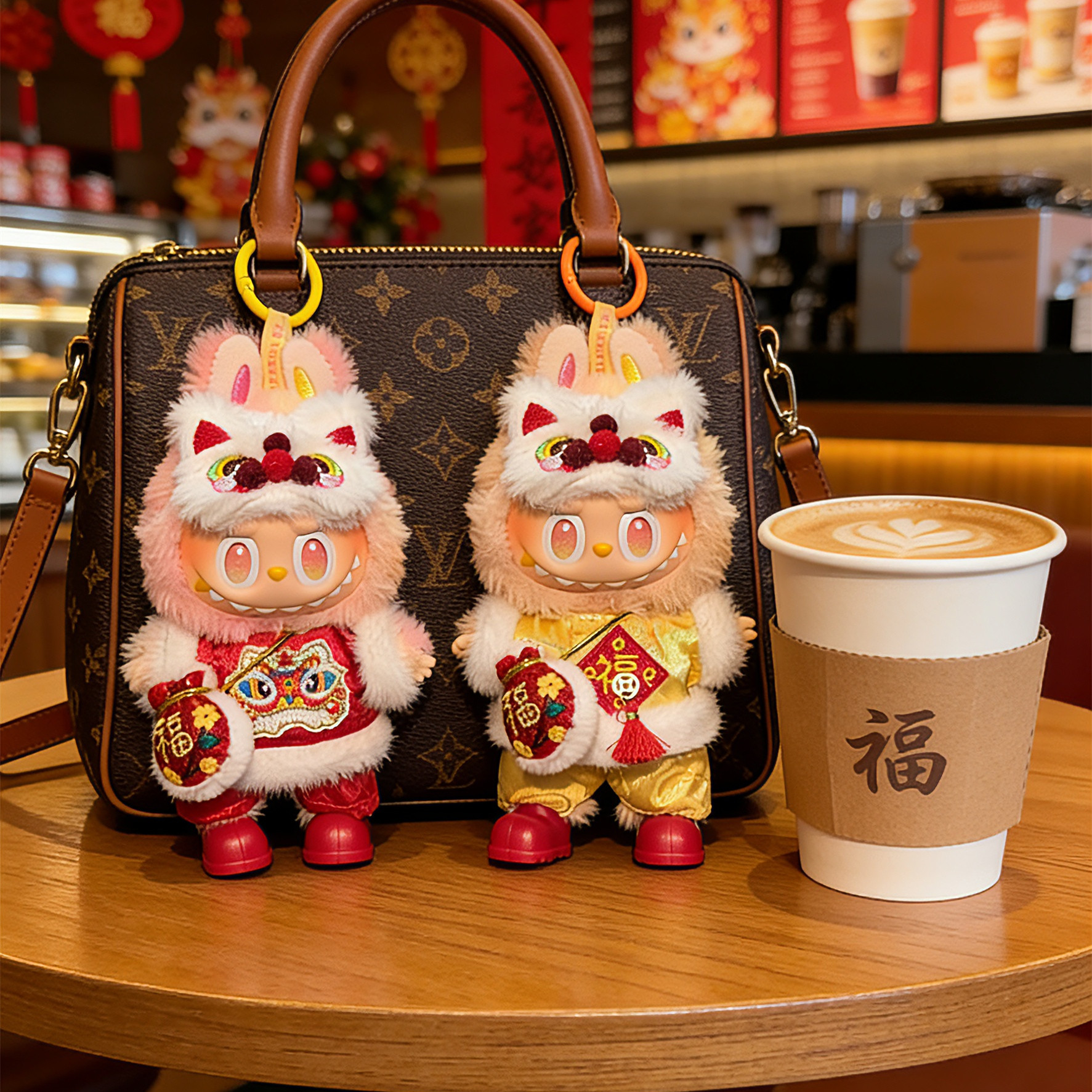 【新春限定】labubu娃衣一二三代拉布布通用衣服替换装醒狮服可爱