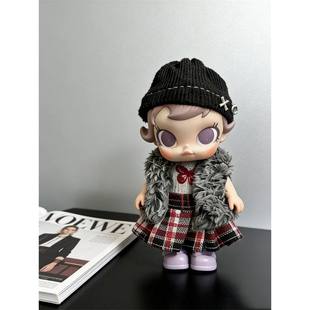 Molly积极入冬baby molly可爱娃衣着替玩偶衣服套装格纹蝶序娃衣