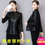 Mùa thu 2019 mới Hained chống mùa nhỏ da nữ ngắn thon gọn tự tu dưỡng áo khoác da cừu blazer da - Quần áo da ao da cao cap