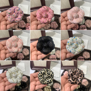 新款 6.8cm高端小香花尼布超定型花朵山茶花饰品胸花头夹花单胸针