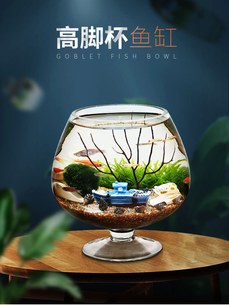 高脚杯生态鱼缸造景套餐小型桌面生态瓶鱼微景观免换水族宠物|ruв категории животное/Животное питание и принадлежностей, аквариум мира, аквариум аквариум оборудования и т.д., экологическая бутылка/цилиндр творчества/рабочий столName - от Buy2taobao.com для оказания профессиональной услуги покупки агента Taobao