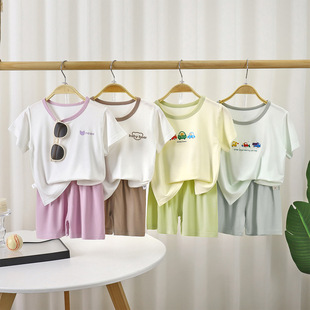 套装 短裤 男女童恤休闲睡衣0 5岁宝宝童装 潮 夏季 婴儿半袖 儿童短袖
