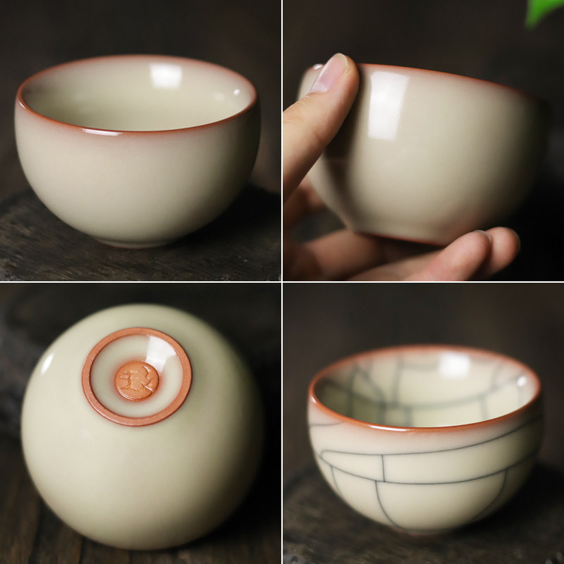 王文猪油冻主人杯单杯女龙泉青瓷喝茶专用杯哥窑开片男士高端茶盏