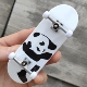 10X3.2厘米熊猫图案手指滑板四轮双翘迷你指尖青少年可转弯小滑板