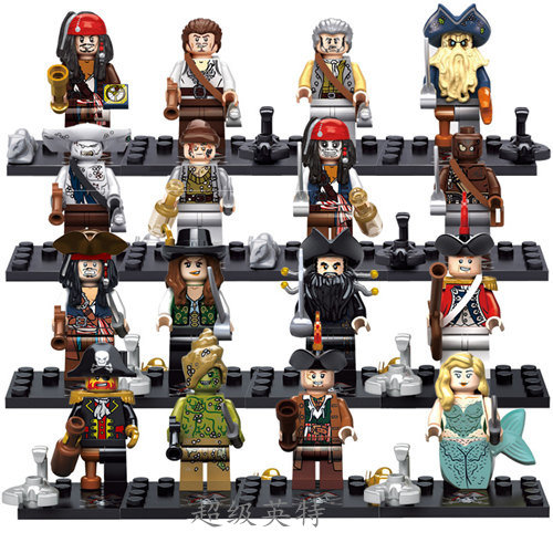 加勒比海盗船黑珍珠号杰克船长益智拼装拼插人物场景玩具积木模型