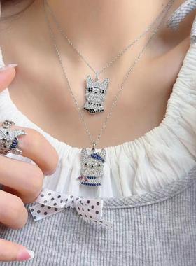 可爱猫咪轻奢小众设计感锁骨链