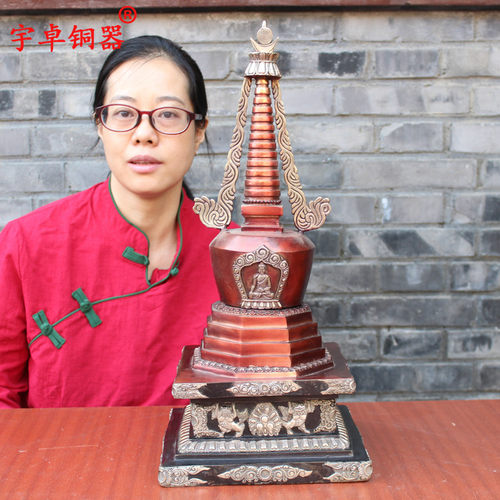 宇卓铜器 纯铜八宝塔黄铜八宝塔铜八宝塔铜舍利塔工艺品摆件 - 封面