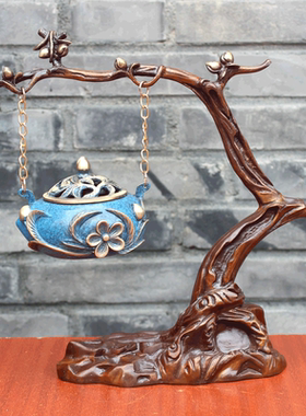 黄铜松树吊炉摆件工艺品