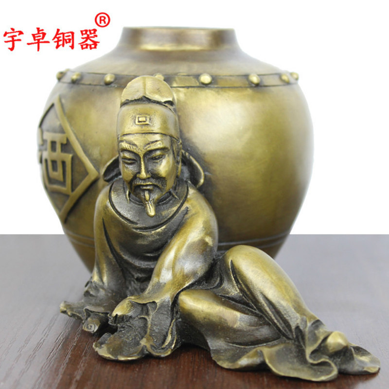 宇卓铜器纯铜缸黄铜缸铜酒仙李白醉酒诗人李白工艺品摆件