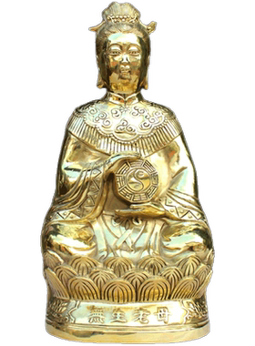 老母黄铜无声坐像工艺品摆件