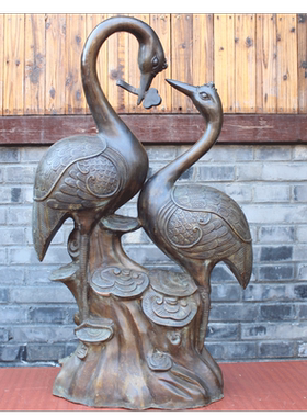 宇卓铜器黄铜仙鹤摆件工艺品