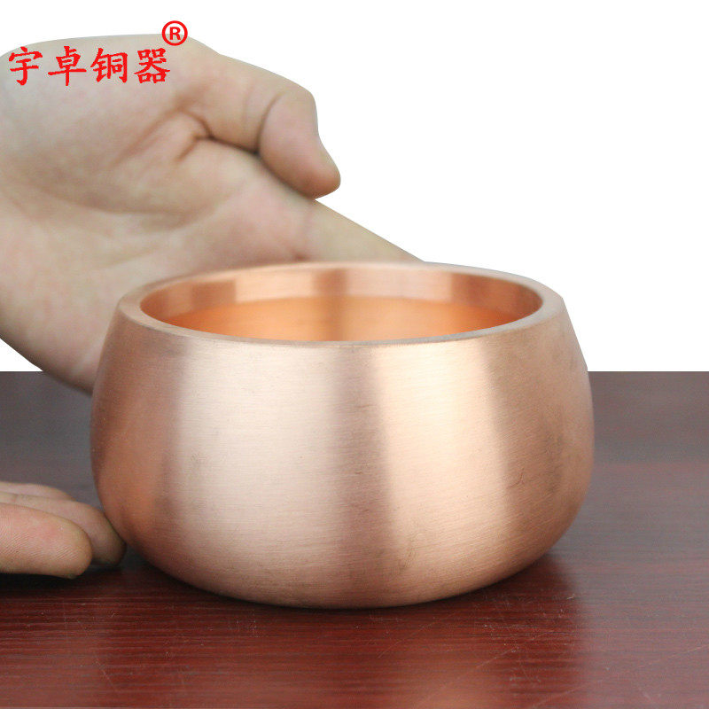 宇卓铜器 纯铜钵紫铜钵亮面铜钵佛钵钵炉修行钵工艺品摆件