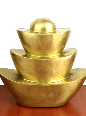 宇卓铜器黄铜三层元宝龙凤元宝