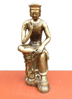 宇卓铜器纯铜思维佛黄铜思维佛思考佛铜佛像工艺品摆件