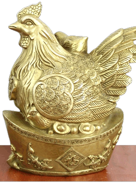 元宝鸡摆件黄铜工艺品