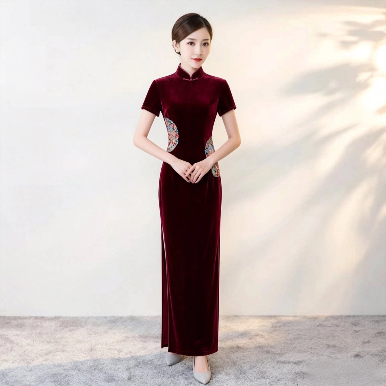 2026新款刺绣长款中国风旗袍女图片