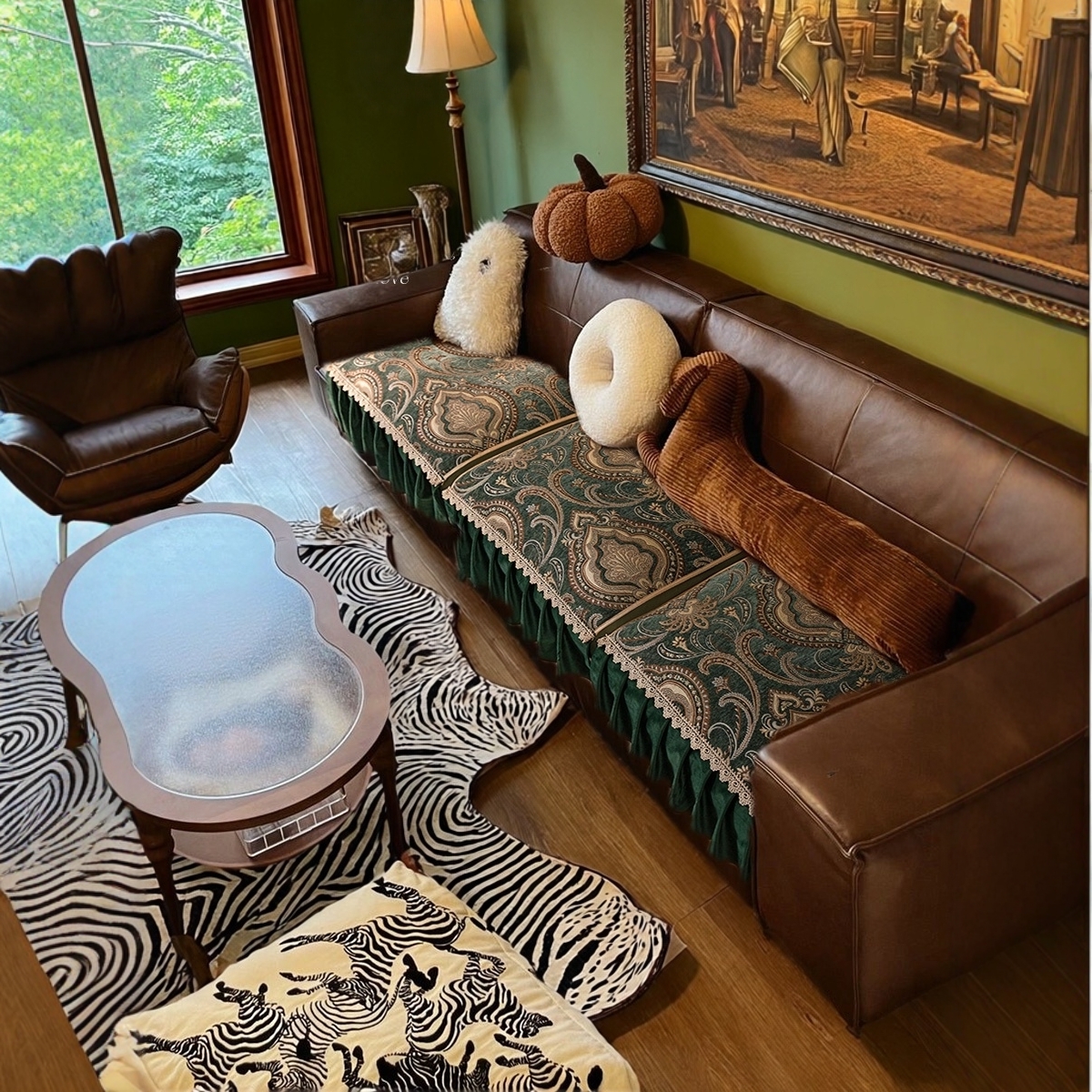 美式复古沙发垫2025沙发坐垫套罩